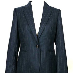 CHAPS 100% Wool Pinstripe One Button Blazer